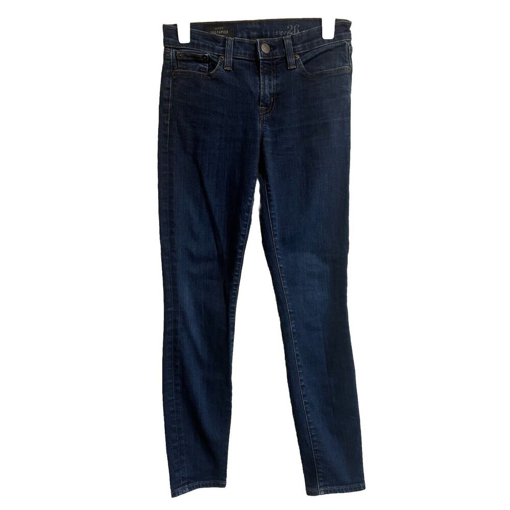 J.Crew Toothpick Jeans Blue Denim Dark Wash Skinny Western Cowgirl Women’s Sz 26
